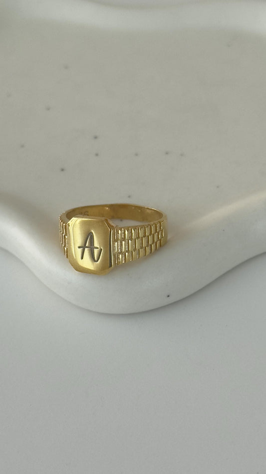 Custom Initial Ring, Signet Ring, Engravaded Rings for Women, Stacking Rings, Silver Ring, Personalized Jewelry, Gift for Her, 925 Sterling Silver Handmade Jewelry