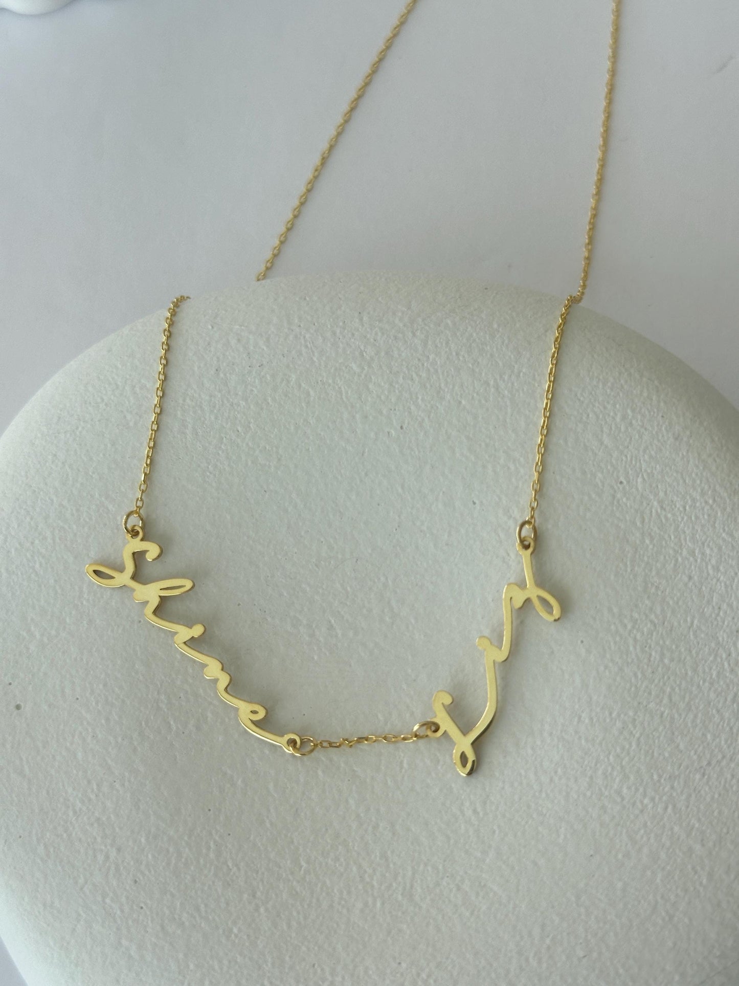 Custom 14K Gold Plated Name Necklace: Sterling Silver Family Jewelry
