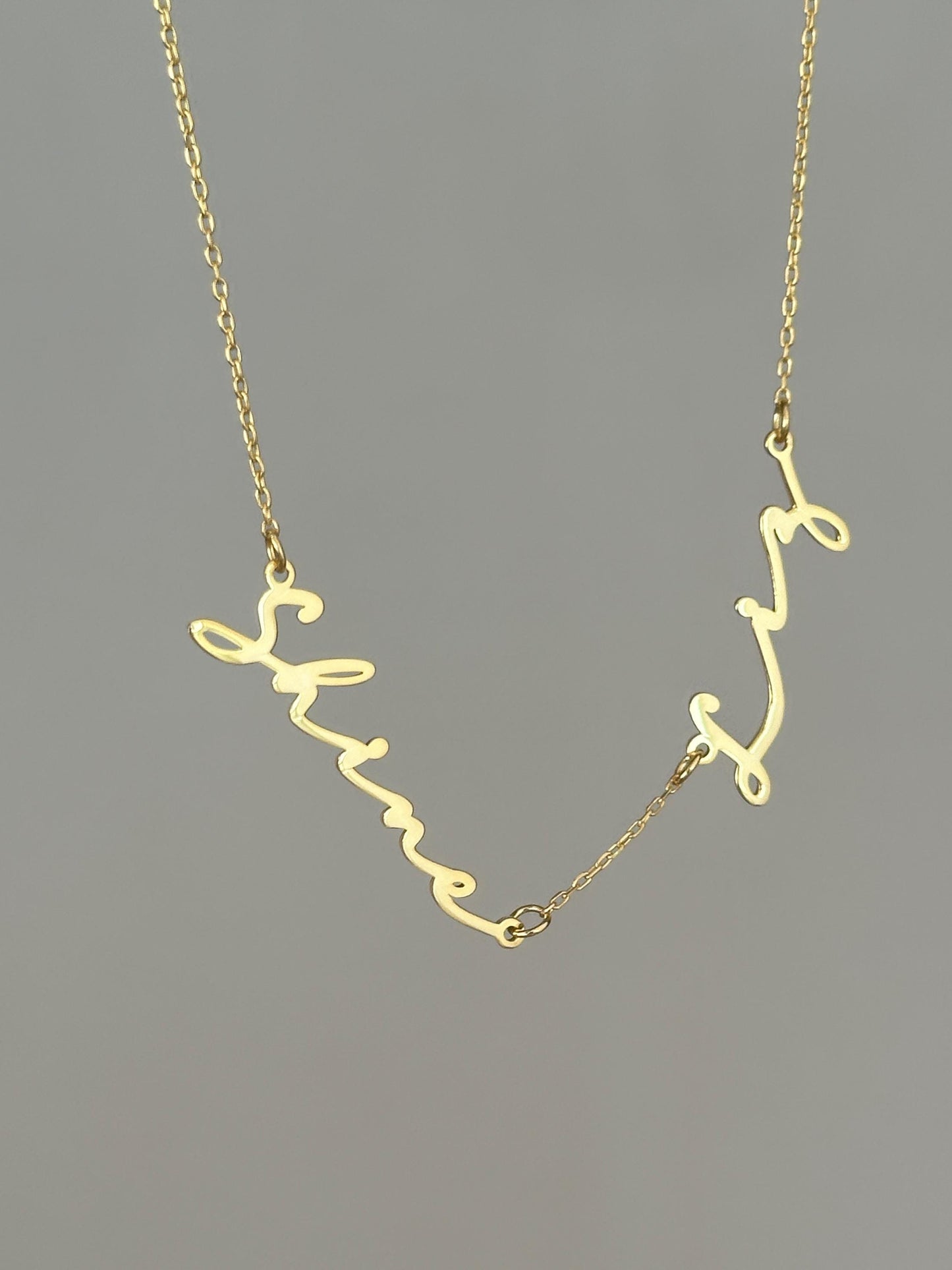 Custom 14K Gold Plated Name Necklace: Sterling Silver Family Jewelry