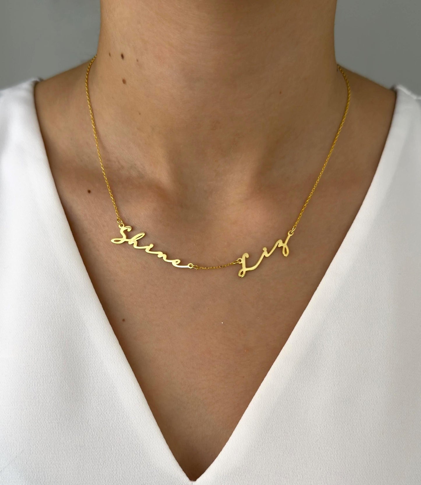 Custom 14K Gold Plated Name Necklace: Sterling Silver Family Jewelry