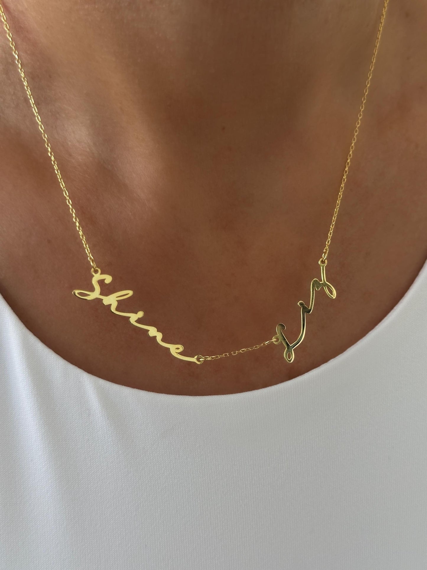 Custom Name Necklace ‚Äì Personalized Signature Multiple Family Names 925 Sterling Silver 14K Gold Rose Gold Plated Monogram Jewelry Women Handmade, gift for her, gifts for Women, Birthday Gift, anniversary gift, wife gift, mom gift, girlfriend gift, christmas gift, valentine's day gift