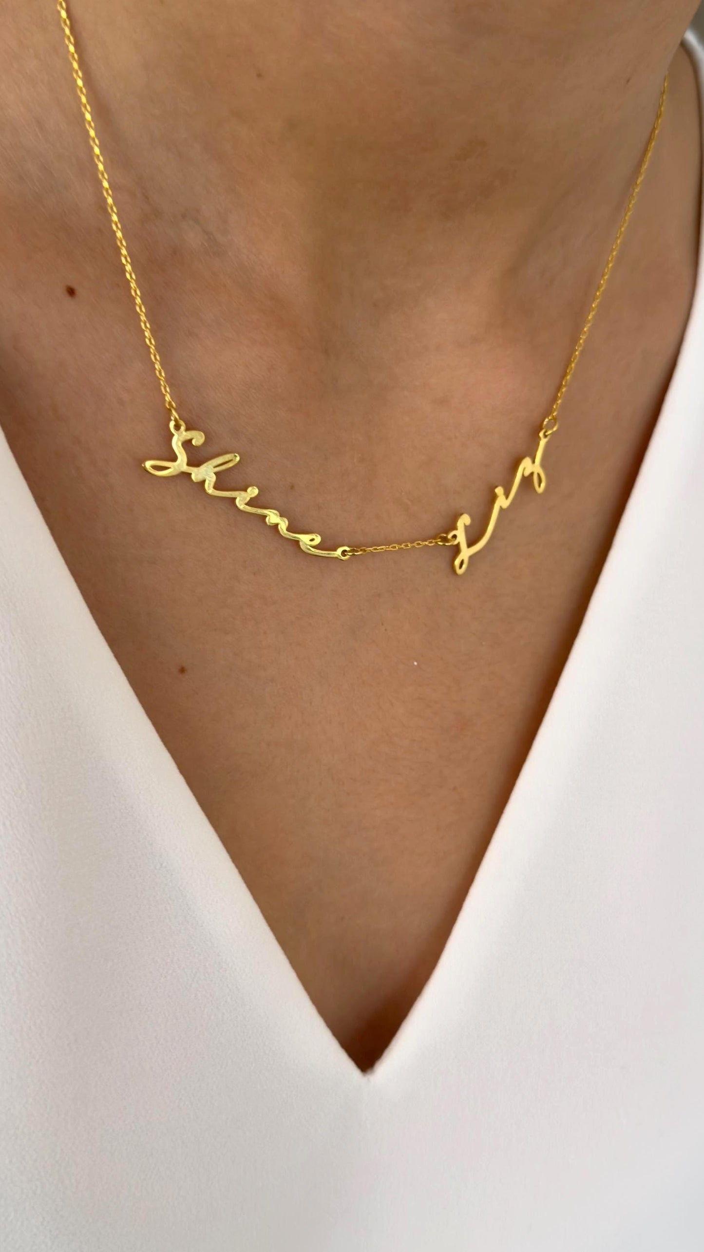 Custom 14K Gold Plated Name Necklace: Sterling Silver Family Jewelry