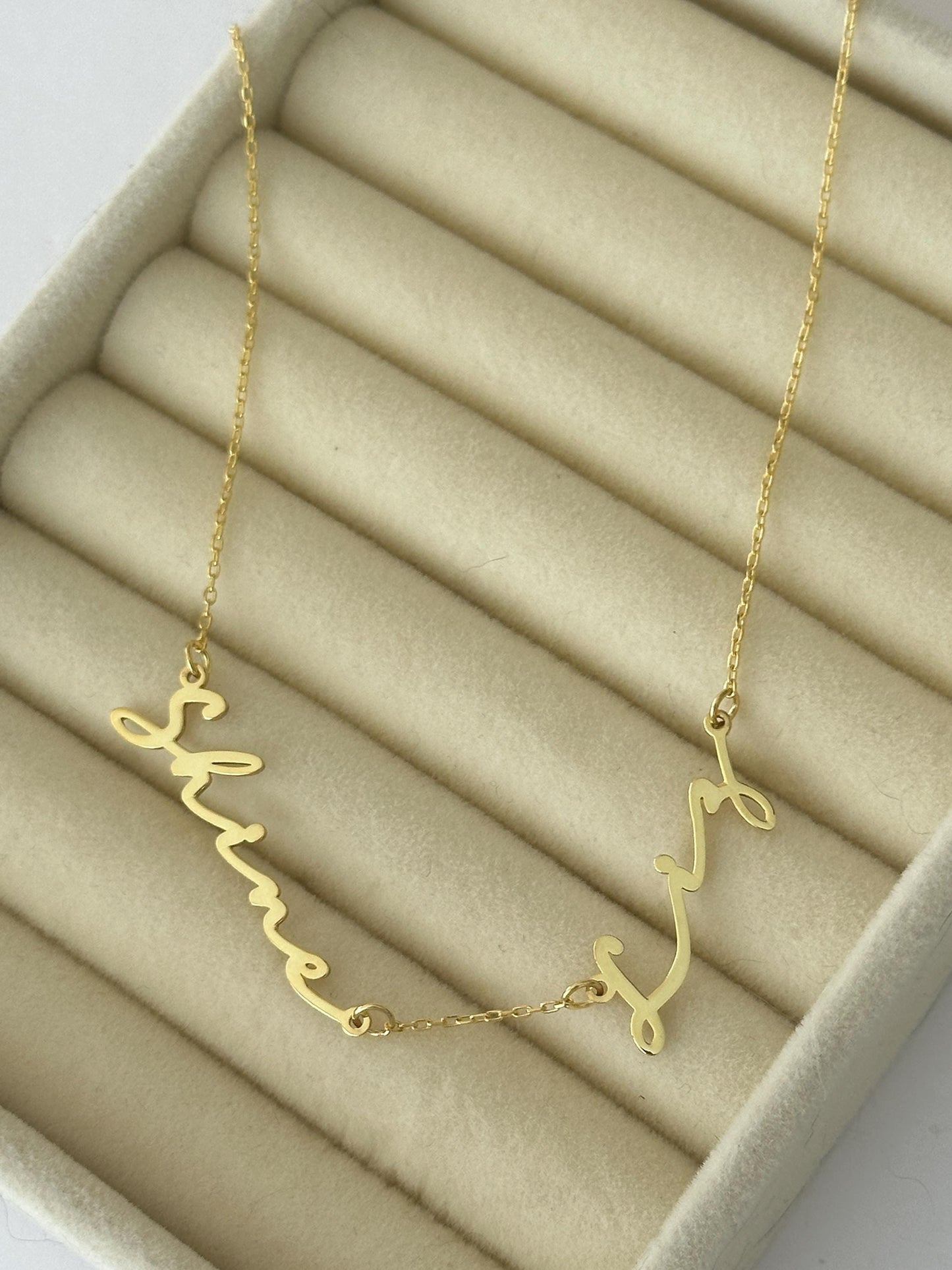 Custom 14K Gold Plated Name Necklace: Sterling Silver Family Jewelry