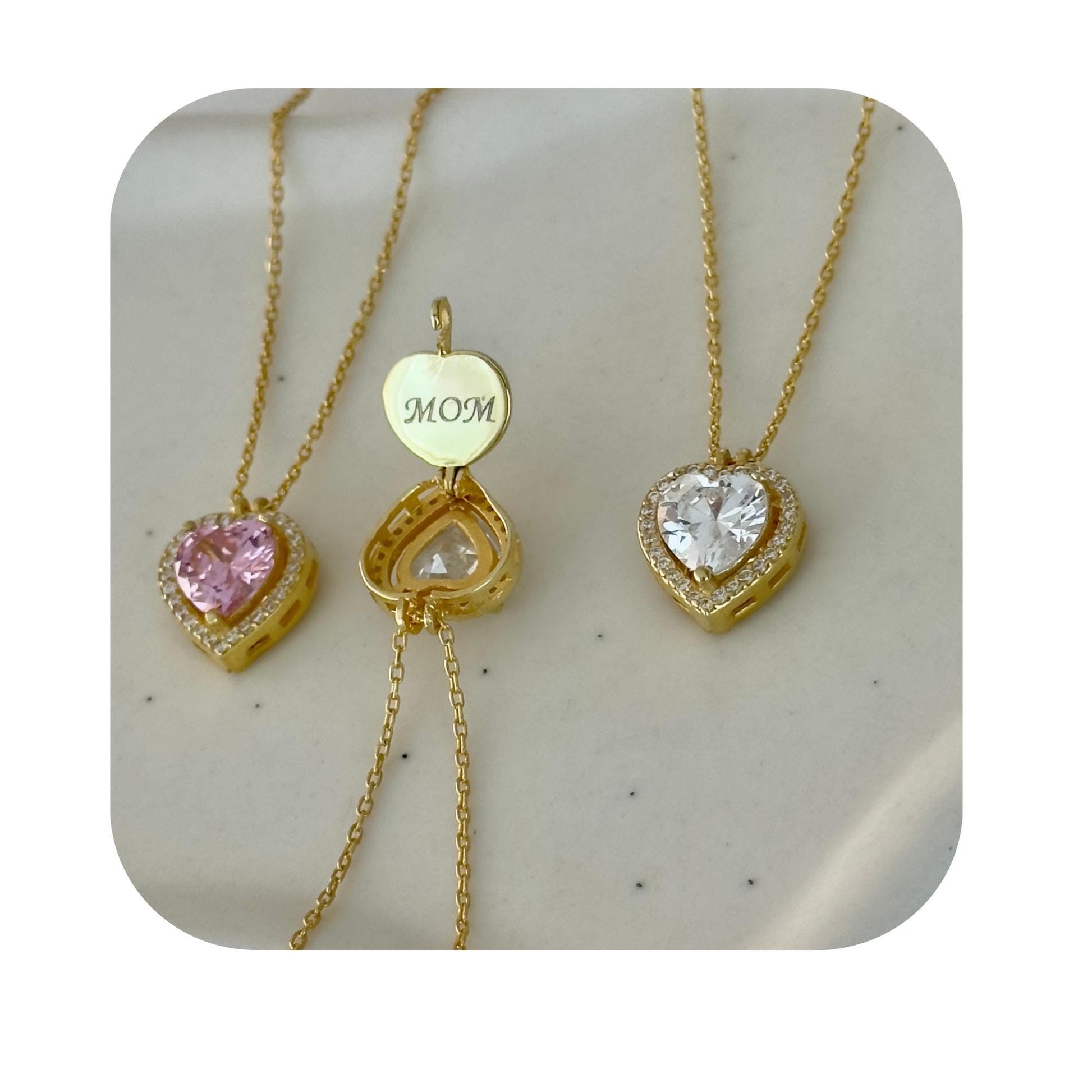 Dainty Name Necklace for Women, Diamond Heart Necklace, Custom Engraved Name Necklace, Initial Necklace, Personalized gifts, 925 Sterling Silver, Personalized Jewelry Gift Mom wife Girlfriend