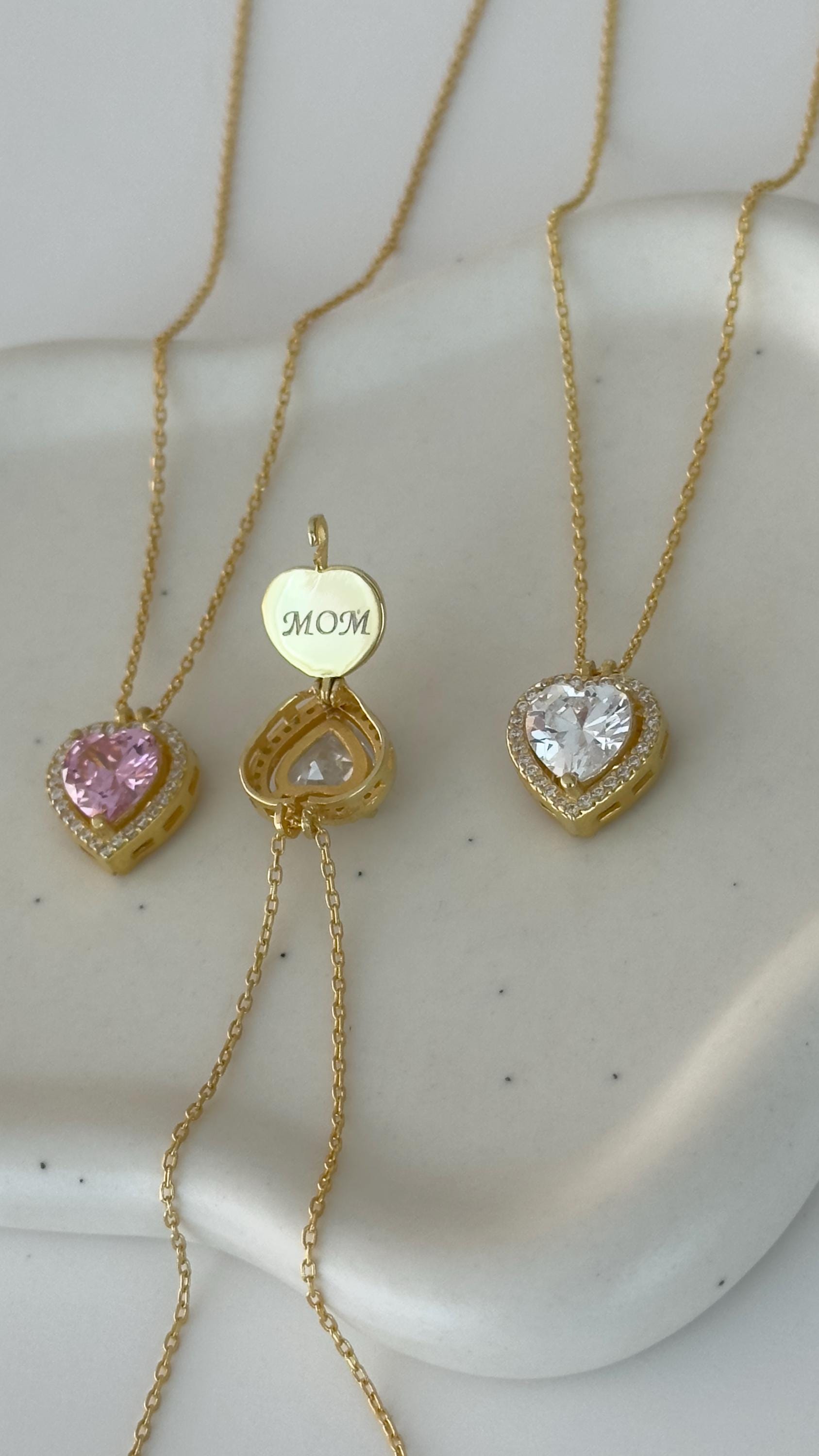 Custom Name Necklace: Engraved Heart Pendant Personalized Jewelry Gift Mom Wife Girlfriend