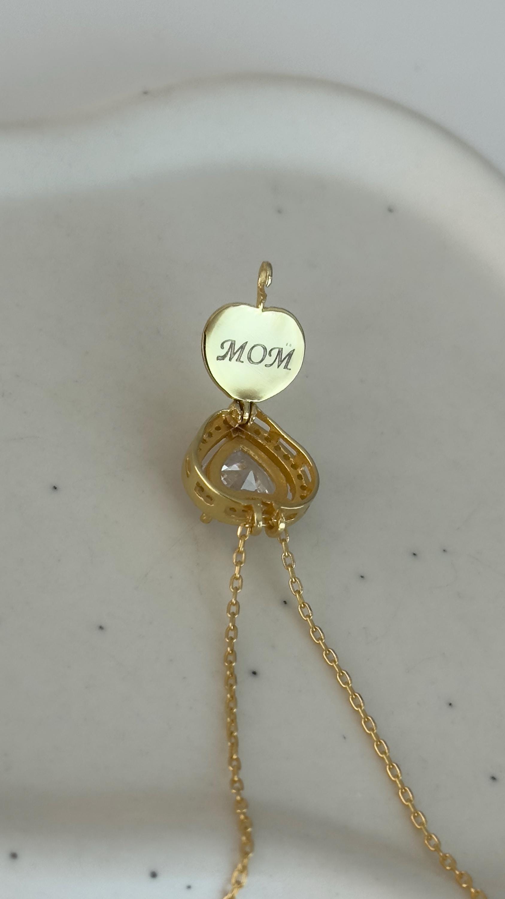 Custom Name Necklace: Engraved Heart Pendant Personalized Jewelry Gift Mom Wife Girlfriend