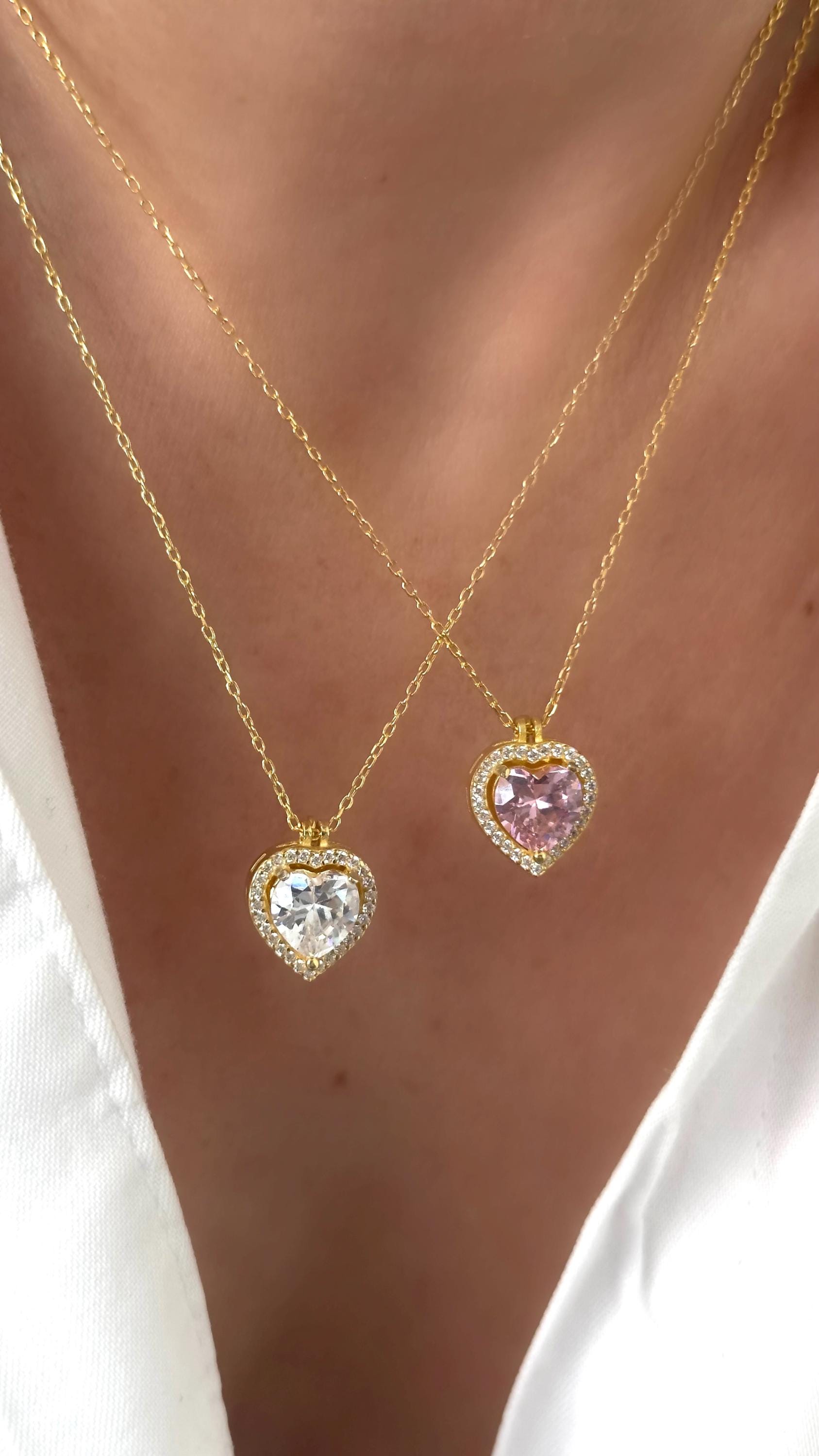 Custom Name Necklace: Engraved Heart Pendant Personalized Jewelry Gift Mom Wife Girlfriend