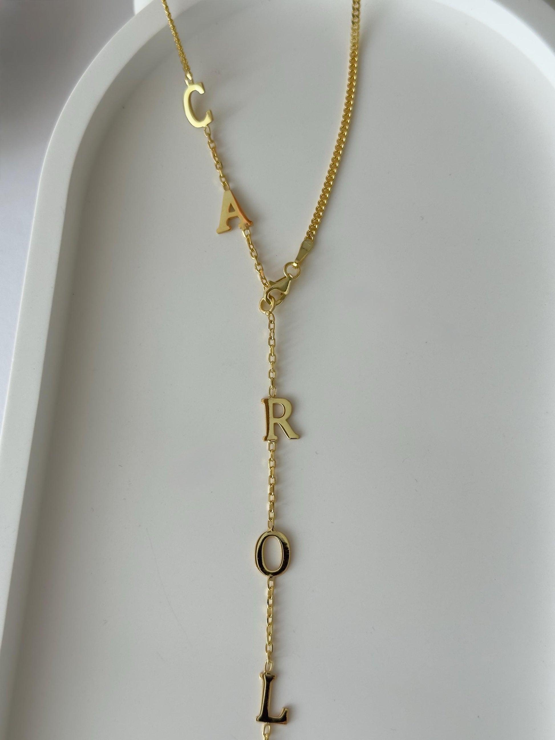 Lariat name necklace jewelry gift for mom sister wife girlfriend daughter