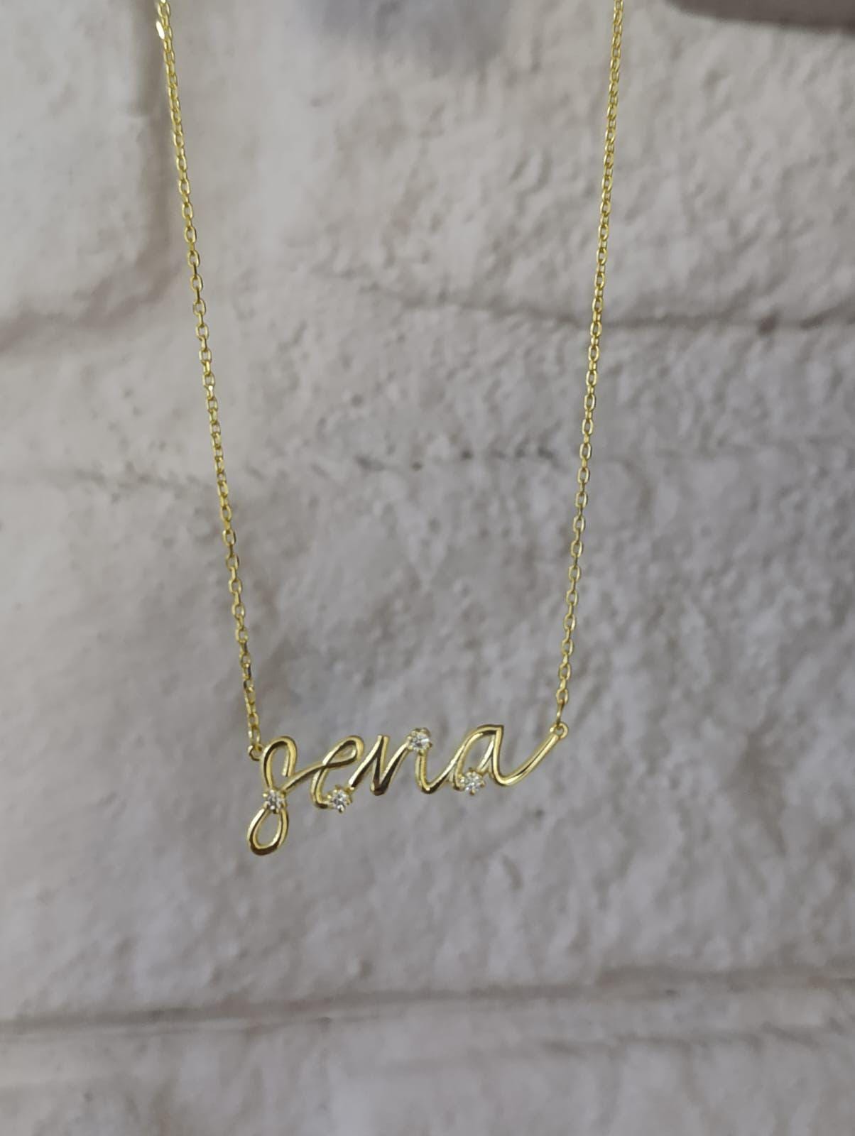 Personalized Signature Necklace, Custom Name Necklace, CZ Diamond Necklace, Dainty Name Jewelry, Gift For Her, Mother's Day Gift, 925 Sterling Silver, Handmade Jewelry, Monogram, Gift for wife