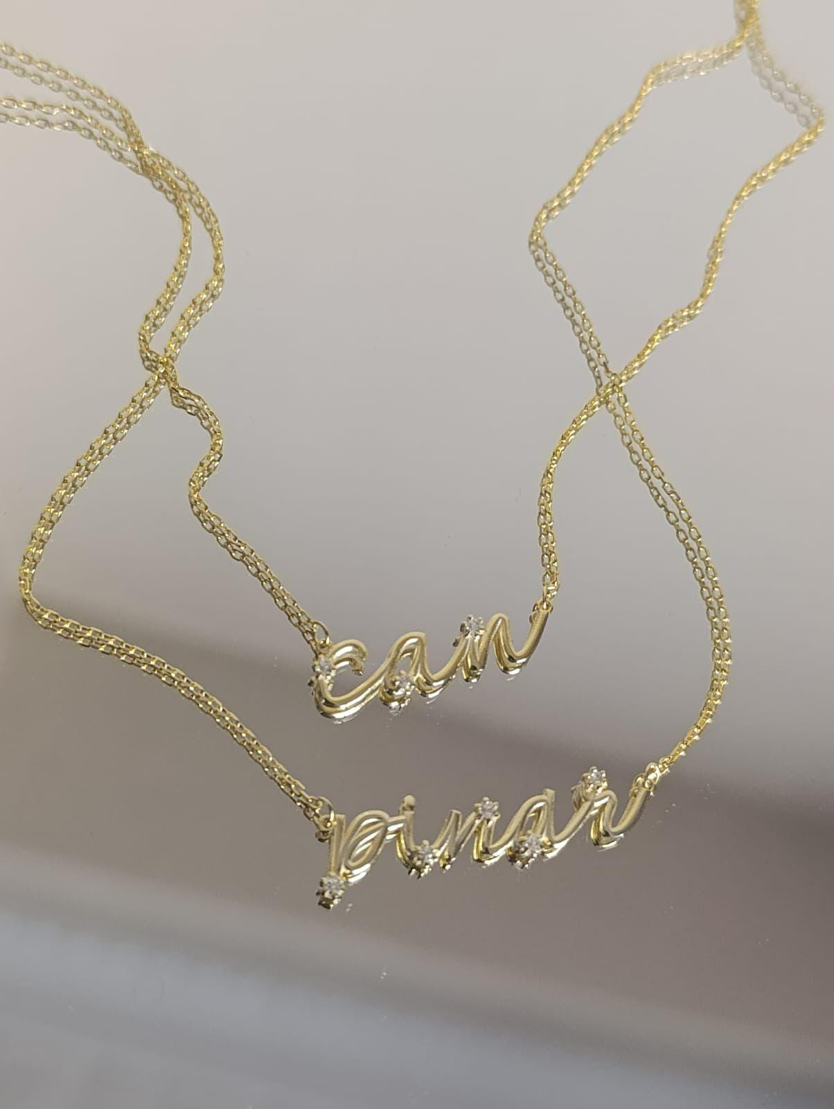 Custom Name Necklace: Signature Handwriting Solitaire Diamond Pendant, Personalized Jewelry Gift