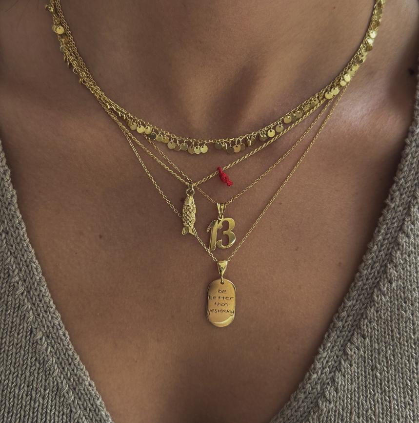 Custom Number Pendant Necklace: Sterling Silver, Gold Plated Personalized Date Jewelry