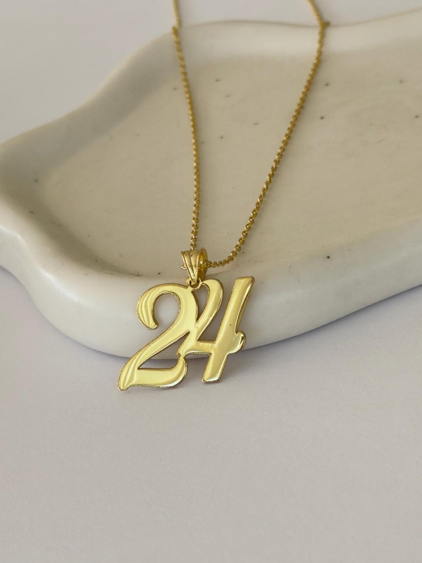 Personalized number pendant necklace gift for women and men