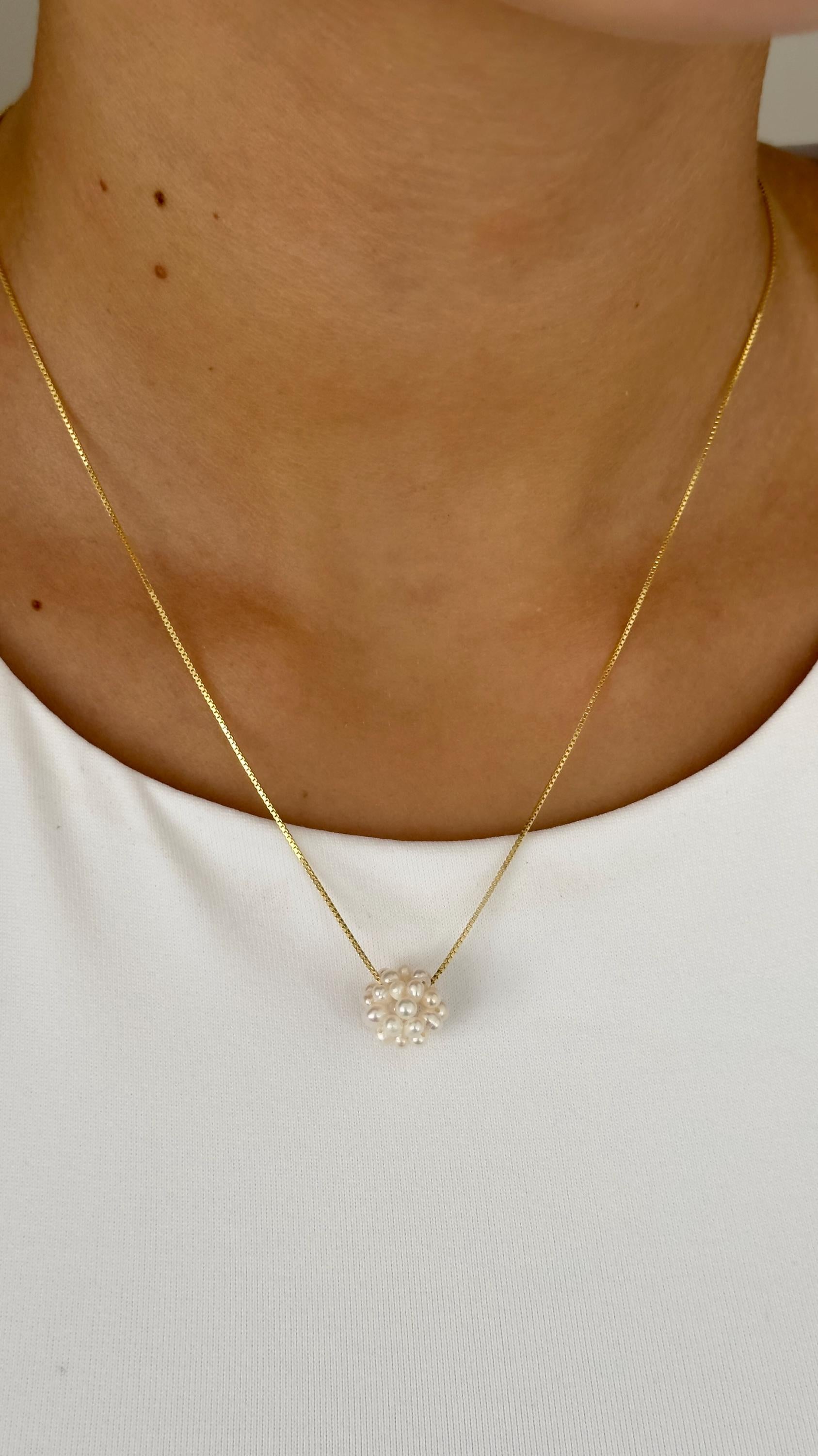 Dainty Freshwater Pearl Necklace: Sterling Silver Minimalist Pendant 14k Gold Plated Wedding Jewelry