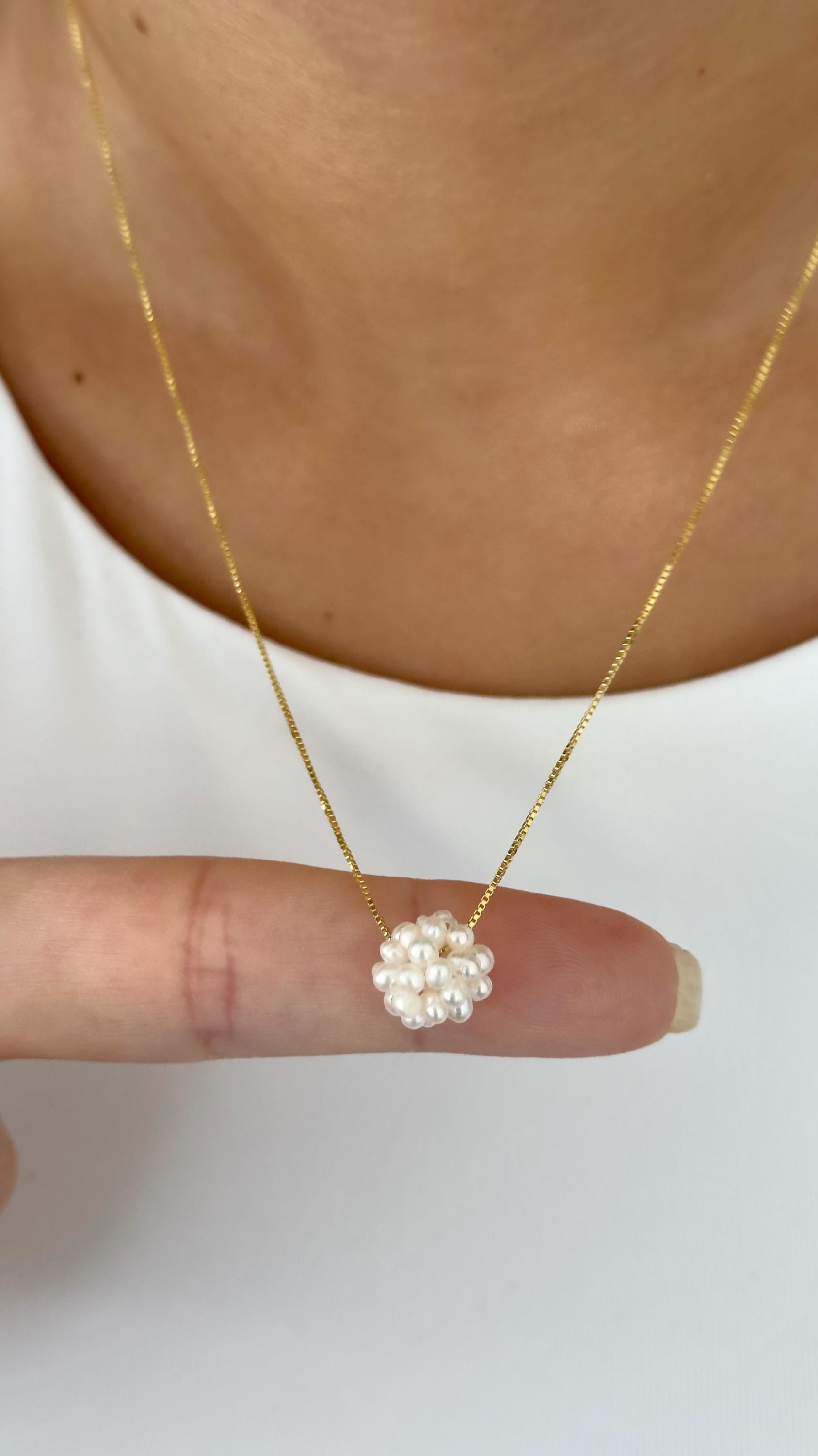Dainty Freshwater Pearl Necklace: Sterling Silver Minimalist Pendant 14k Gold Plated Wedding Jewelry