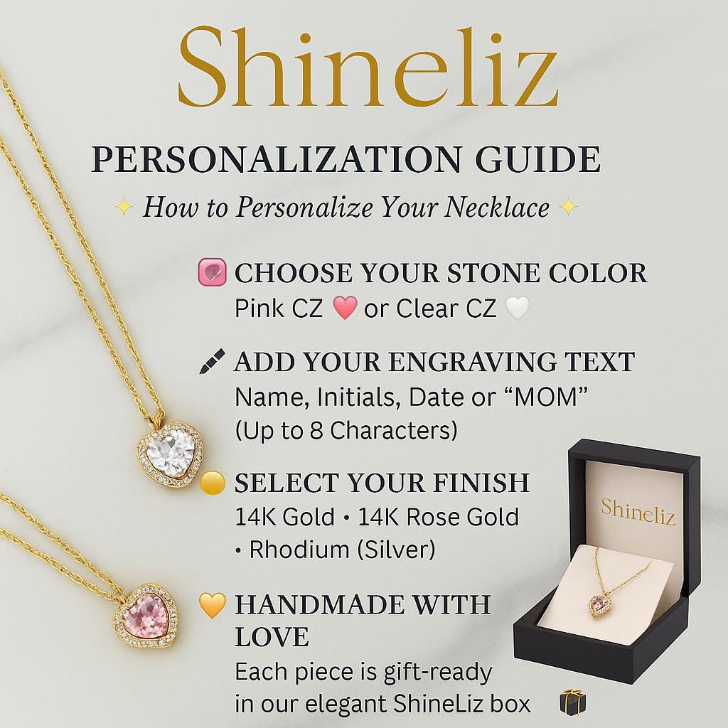 Engraved Name Necklace: CZ Diamond Heart Pendant, Personalized Jewelry Gift for Mom, Wife