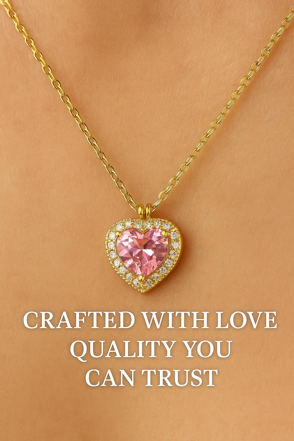 Engraved Name Necklace: CZ Diamond Heart Pendant, Personalized Jewelry Gift for Mom, Wife