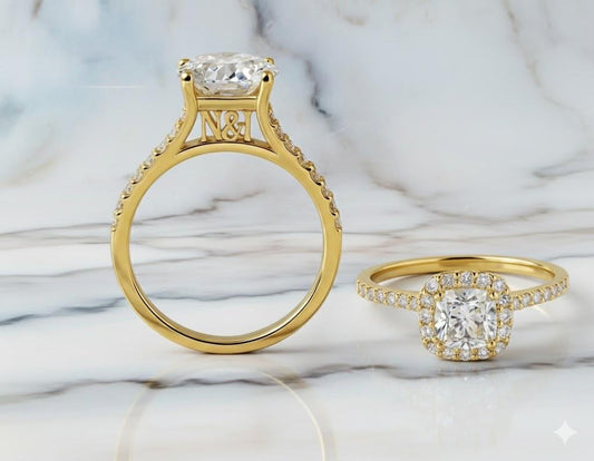 Custom initial gold ring for proposal, anniversary, and wife gift, Lab grown rings Women, 925 Sterling Silver Personalized Jewelry