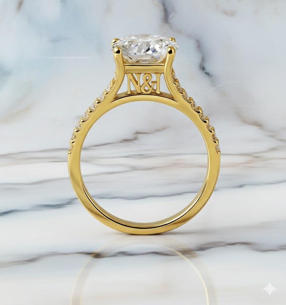 Personalized 14K gold plated ring with initials inside band.