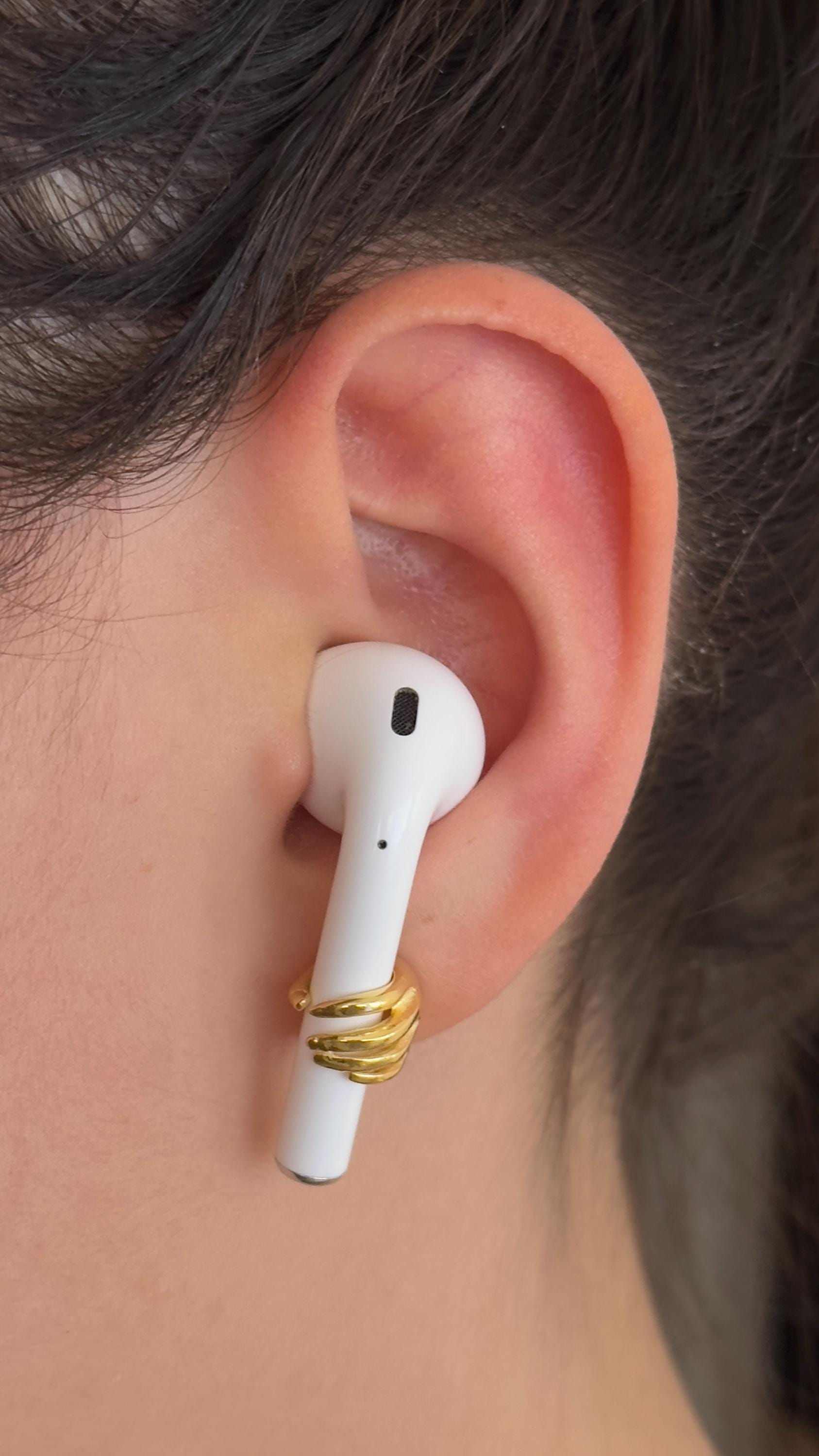 Gold Plated AirPod Earrings: 925 Sterling Silver Tech Jewelry Gift