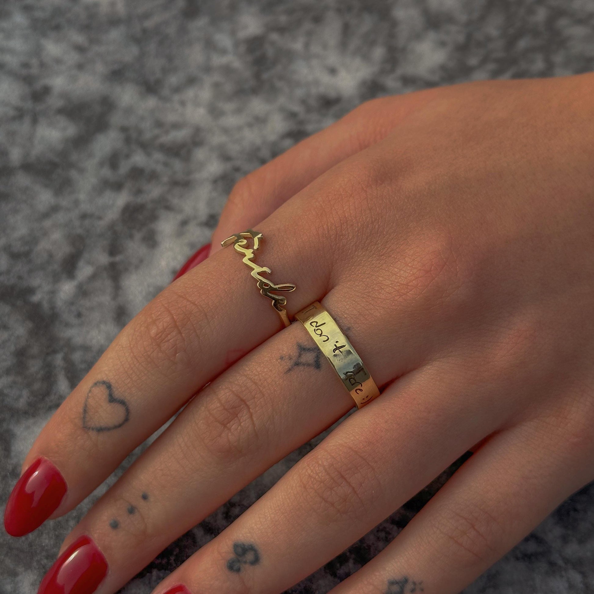 Handwriting Ring: Custom Engraved Sterling Silver Keepsake Personalized Jewelry Gifts