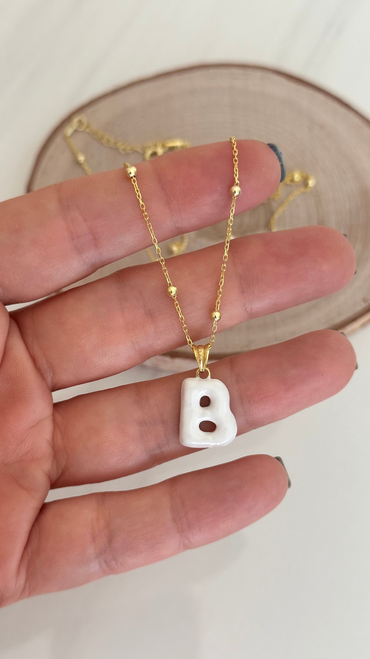 Baloon Letter Necklace, 3D Puff Bubble Initial, Colorful Enamel Initial Necklace, Enamel Pendant, Personalized Gifts, Enamel Jewelry, Gift for her, 925 Sterling Silver
