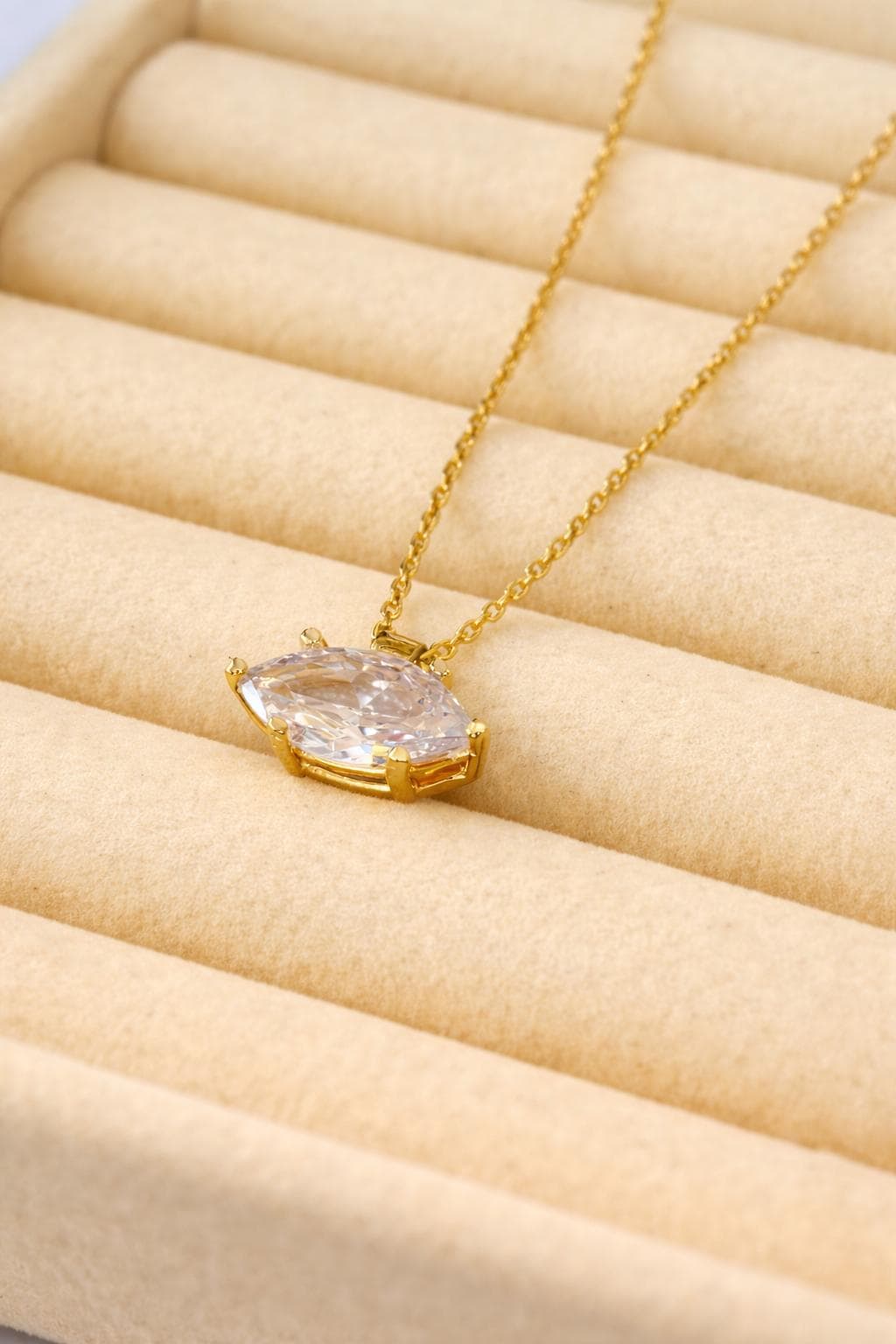 Dainty solitaire diamond pendant anniversary gift for wife