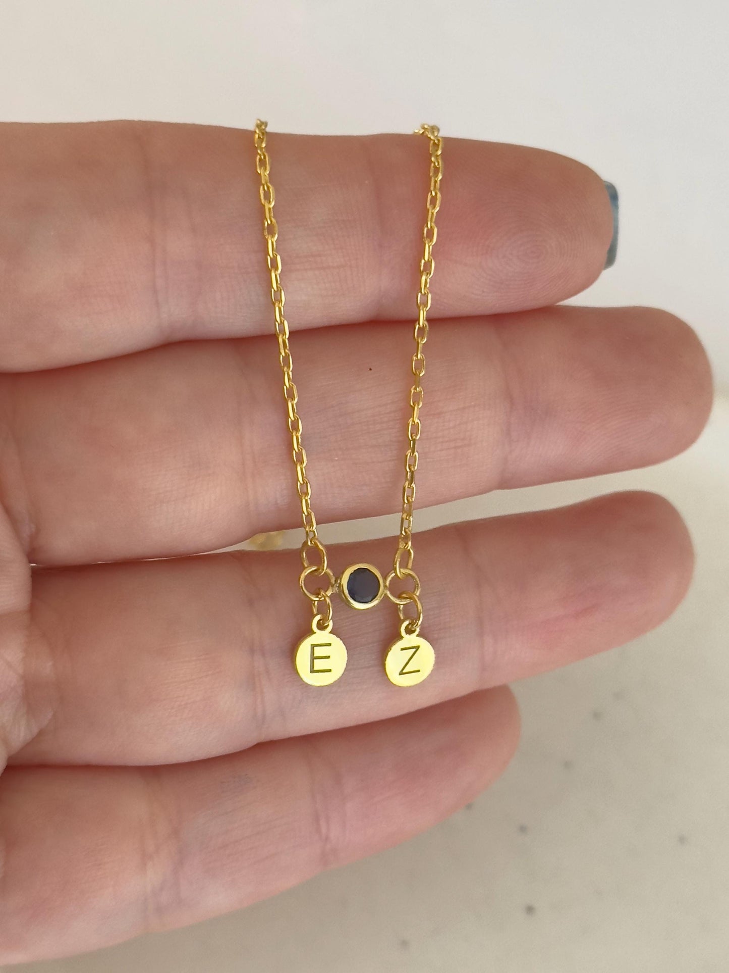Personalized Birthstone Initial Bracelet: Sterling Silver Custom Jewelry Gifts