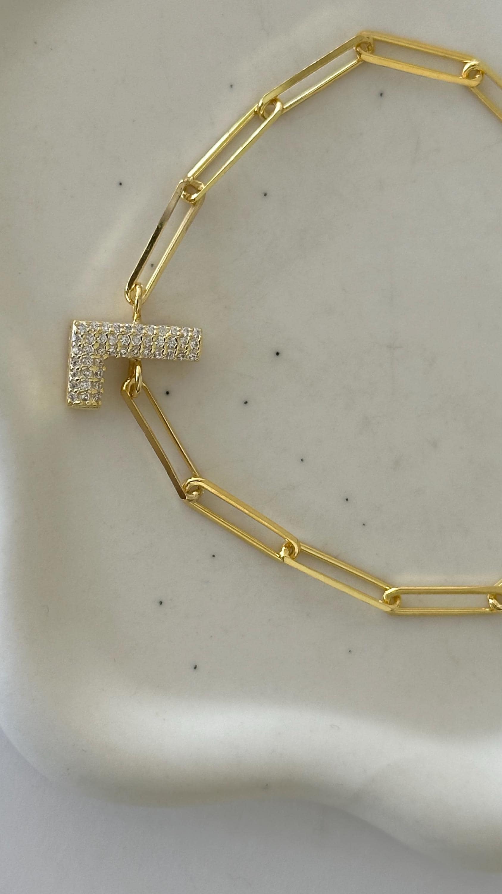 Personalized Bubble Initial Bracelet: 14K Gold Vermeil, CZ Diamond, Sterling Silver