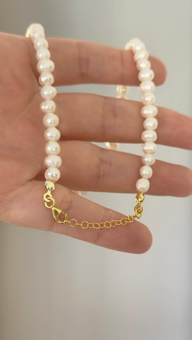 Personalized Initial Pearl Necklace: 925 Sterling Silver, Custom Jewelry Gift Women Men