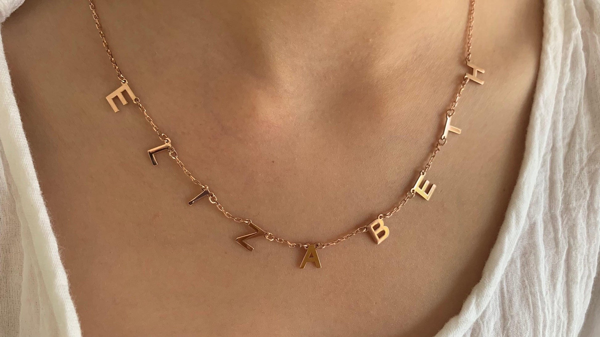 Personalized Name Necklace, Custom Initial letter, Sterling Silver Jewelry Gifts for Women