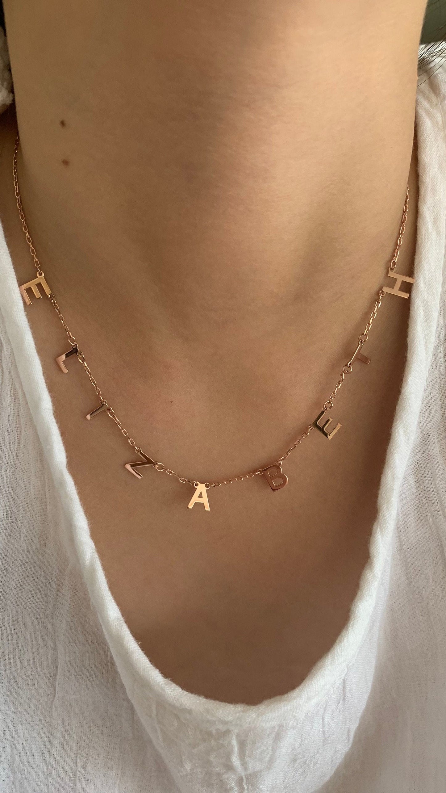 Personalized Name Necklace, Custom Initial letter, Sterling Silver Jewelry Gifts for Women