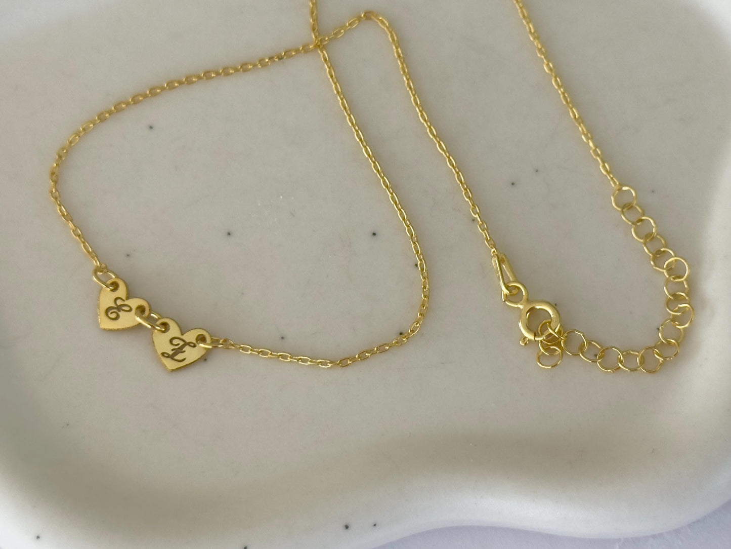 Personalized Sideways Initial Necklace: Heart Pendant,  Sterling Silver Custom Jewelry Gift