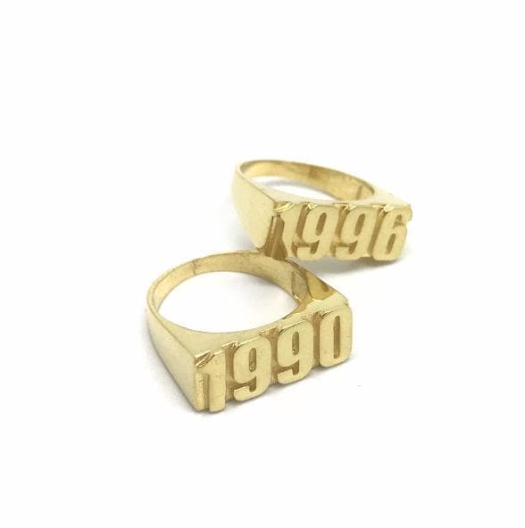 Personalized 925 Silver Year Ring - Custom Date Jewelry