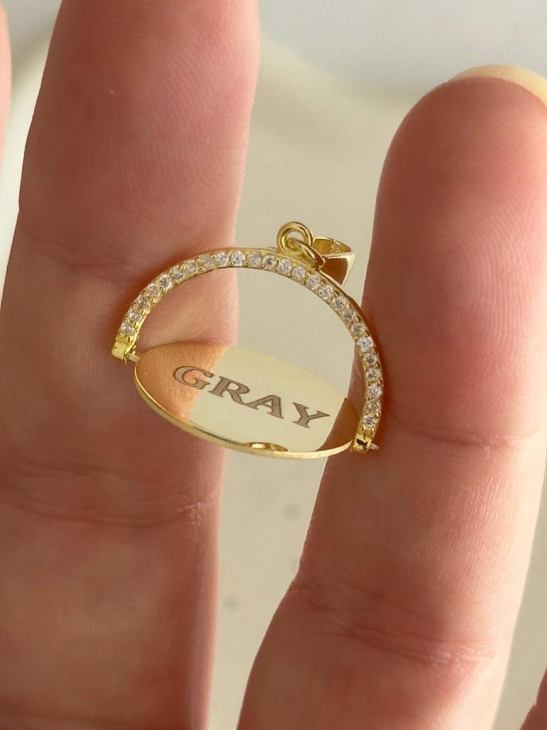 Personalized Spinner Pendant Necklace: Custom Engraved Name Date, CZ Diamond, Sterling Silver Jewelry