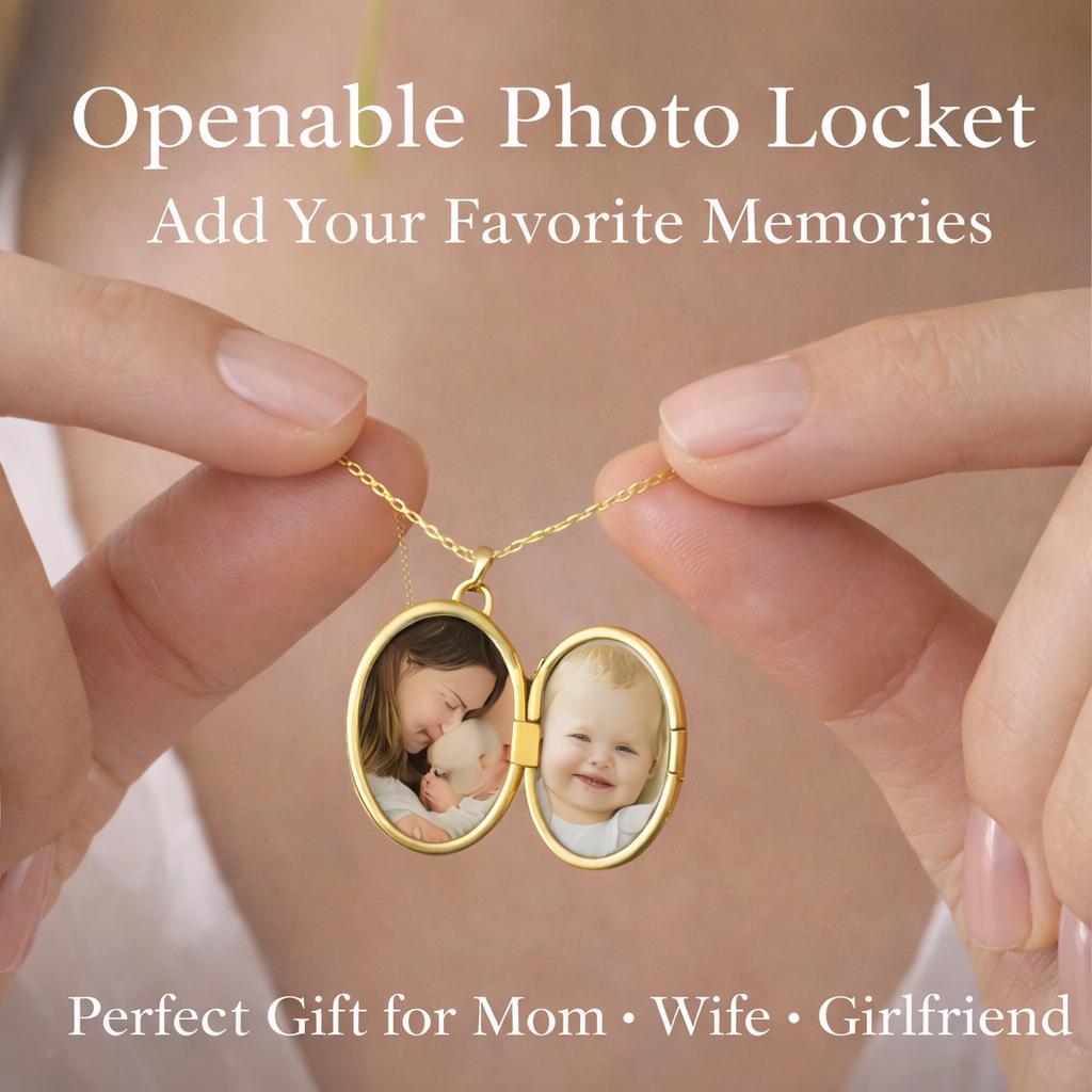 Opaneable locket photo pendant necklace