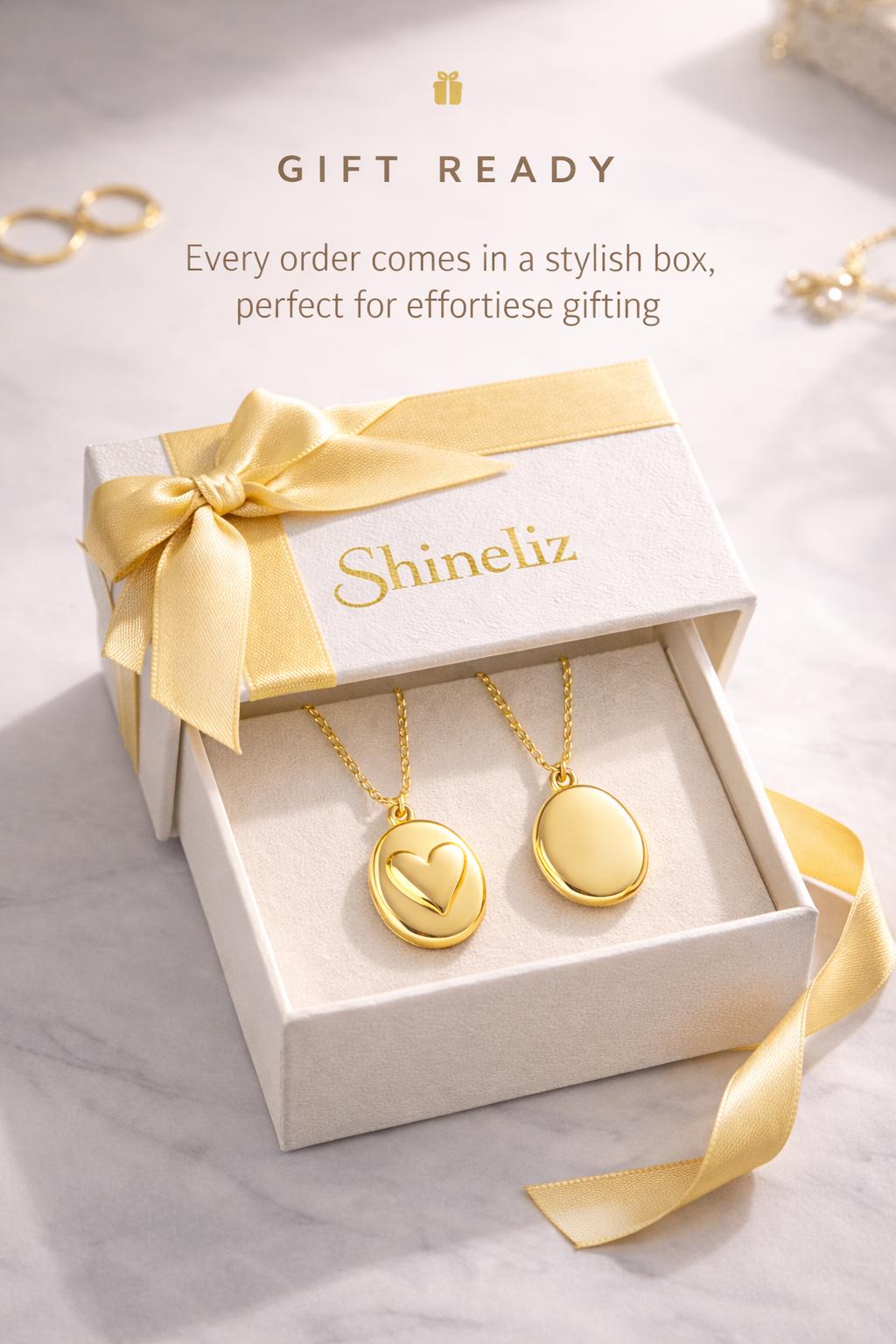 Gift ready photo locket necklace in ShineLiz jewelry box
