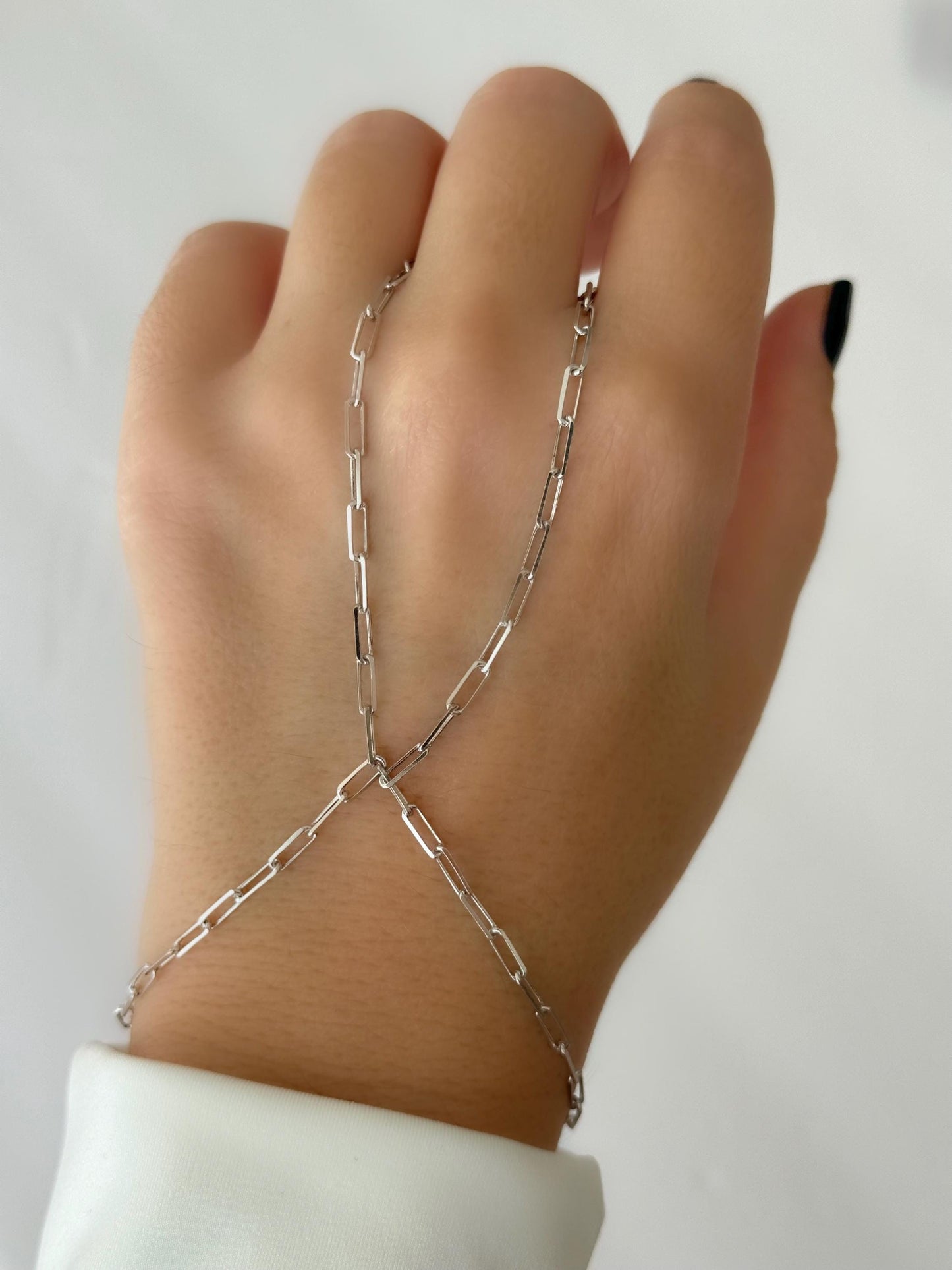 14K rose gold plated dainty hand chain jewelry gift for women 925 sterling silver
