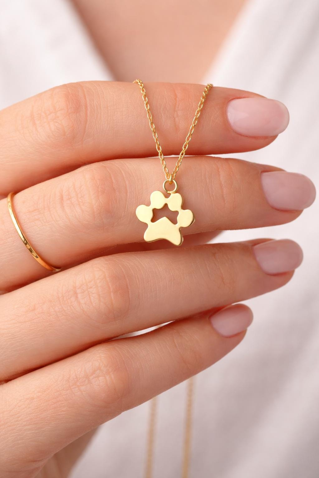 Paw print pet remembrance necklace