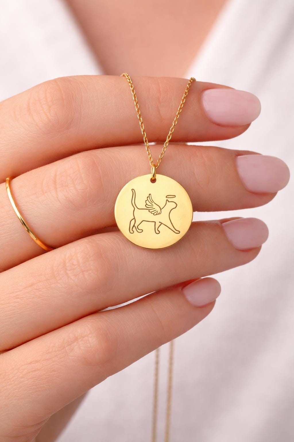 Memorial necklaces for dog and cat lovers with paw and angel cat designs