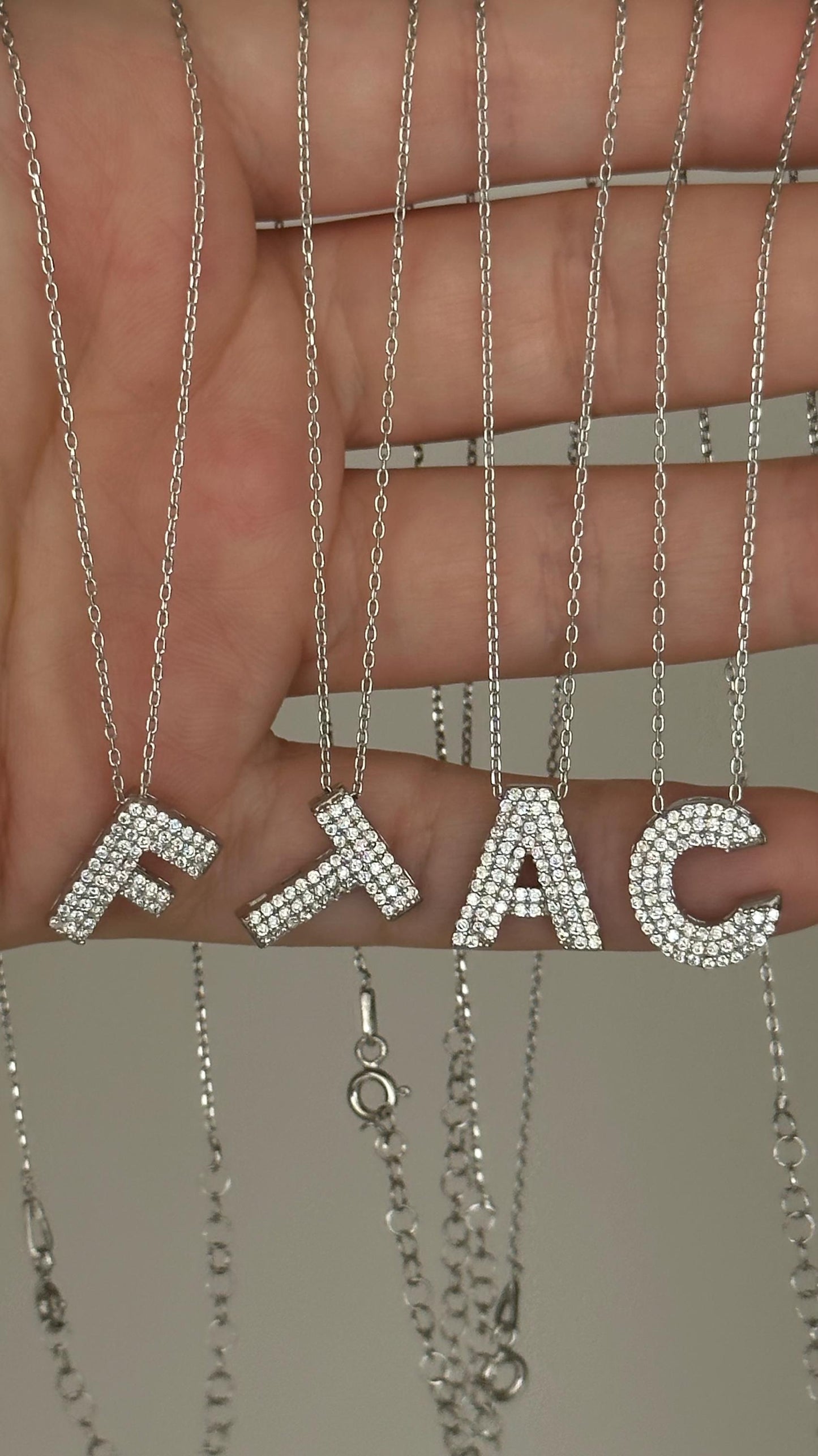14k Gold Bubble Letter Necklace: Diamond Initial Pendant Personalized Jewelry Gift