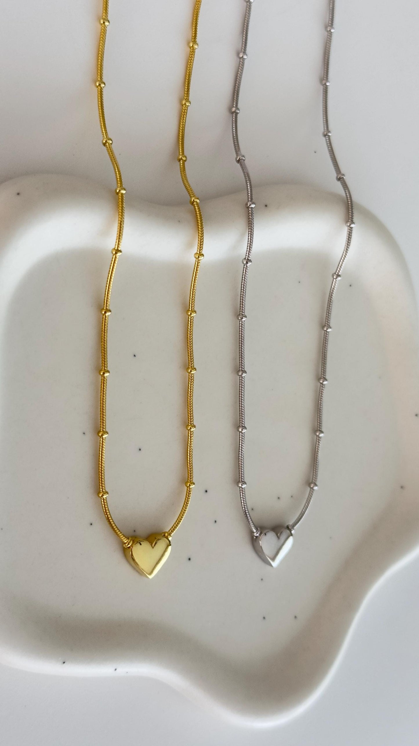 14k Gold 3d Heart Pendant Necklace: Sterling Silver Ball Chain Love Jewelry Gift