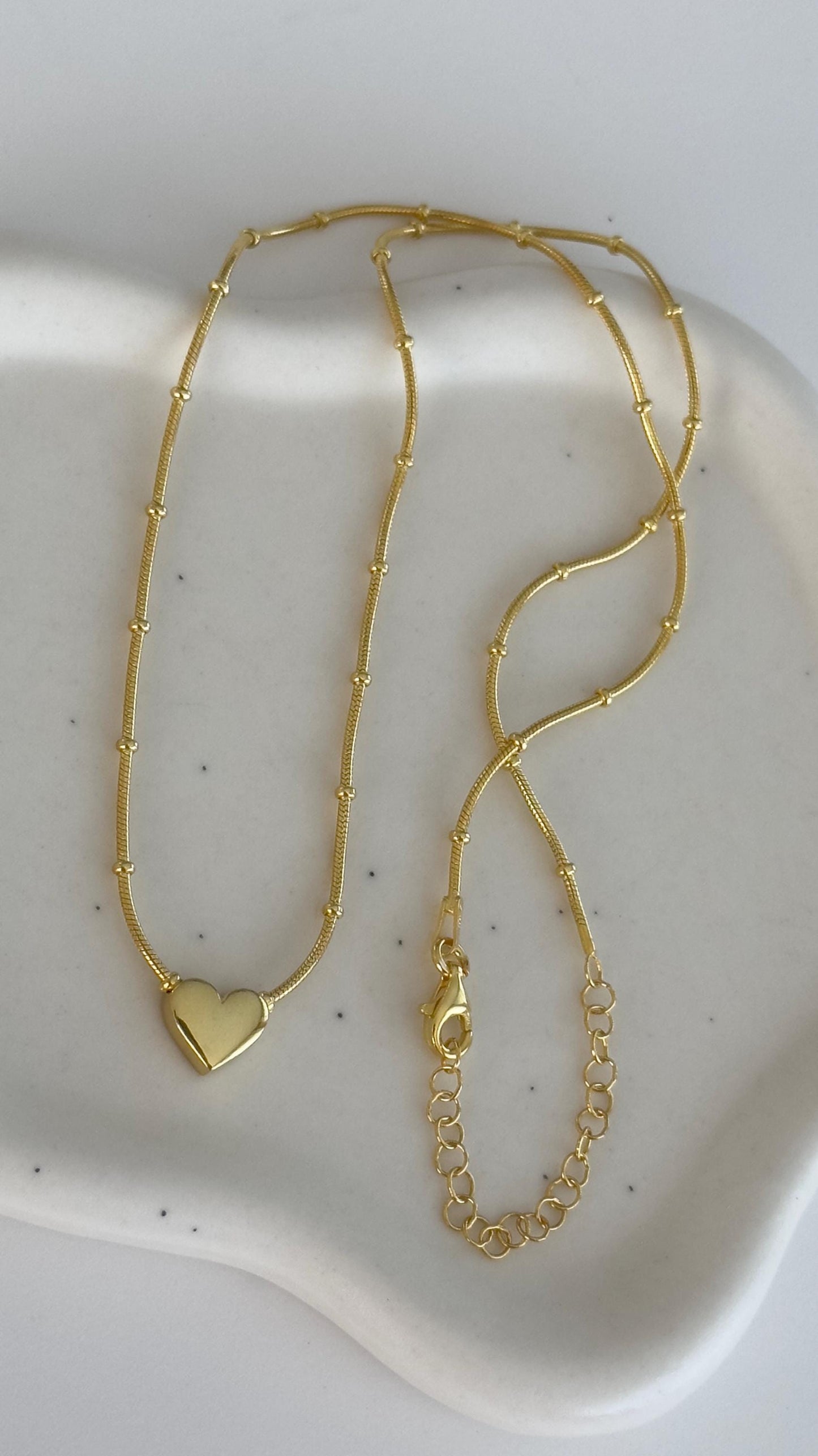 14k Gold 3d Heart Pendant Necklace: Sterling Silver Ball Chain Love Jewelry Gift