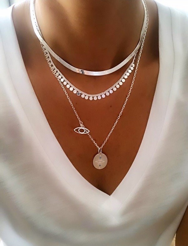 Herringbone Necklace Gold, Flat Snake Chain Necklace, Herringbone Chain Silver, Rose Gold Necklace, Layering Chain Necklace, Gift for her