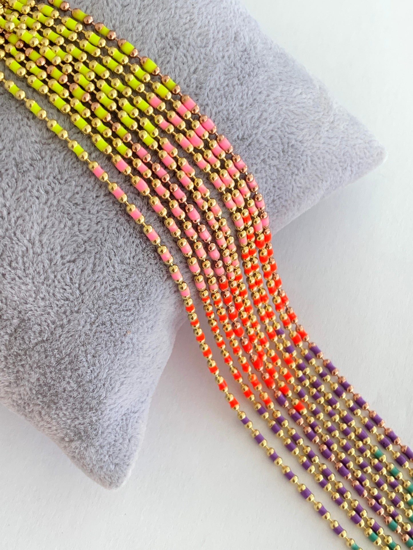 Multicolor Enamel Anklet, Colorful Enamel Ankle Bracelet, Summer Gift, Layering  Anklet, Ball Bead Chain Anklet, Rose Gold Anklet,  Jewelry