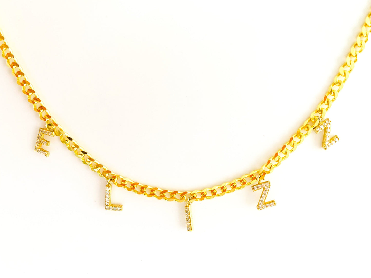 Pave Letter Necklace , Pave Name Necklace, CZ Letter Necklace, Custom Name Necklace, Personalized Letter Necklace, Pave Initial Necklace