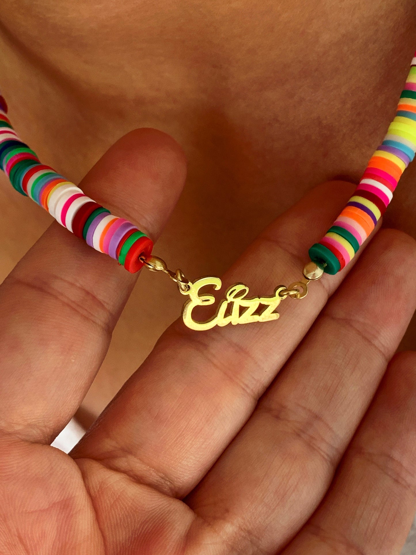 Little Girl Name Necklace, Kids Name Necklace, Rainbow Necklace, Fimo Necklace, Children Nameplate, Kids Jewelry Personalized gift for kids