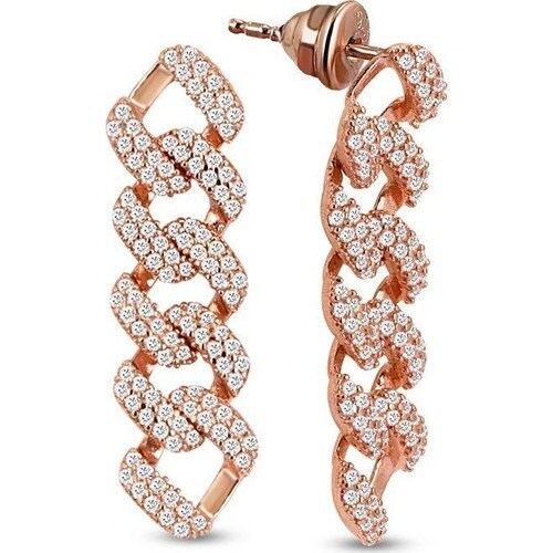Thick Cuban Chain Earrings, Chunky Chain Earrings, Drop Studs, earrings dangle , Long Earring, CZ Earring, Gold Silver Rose gold Jewelry