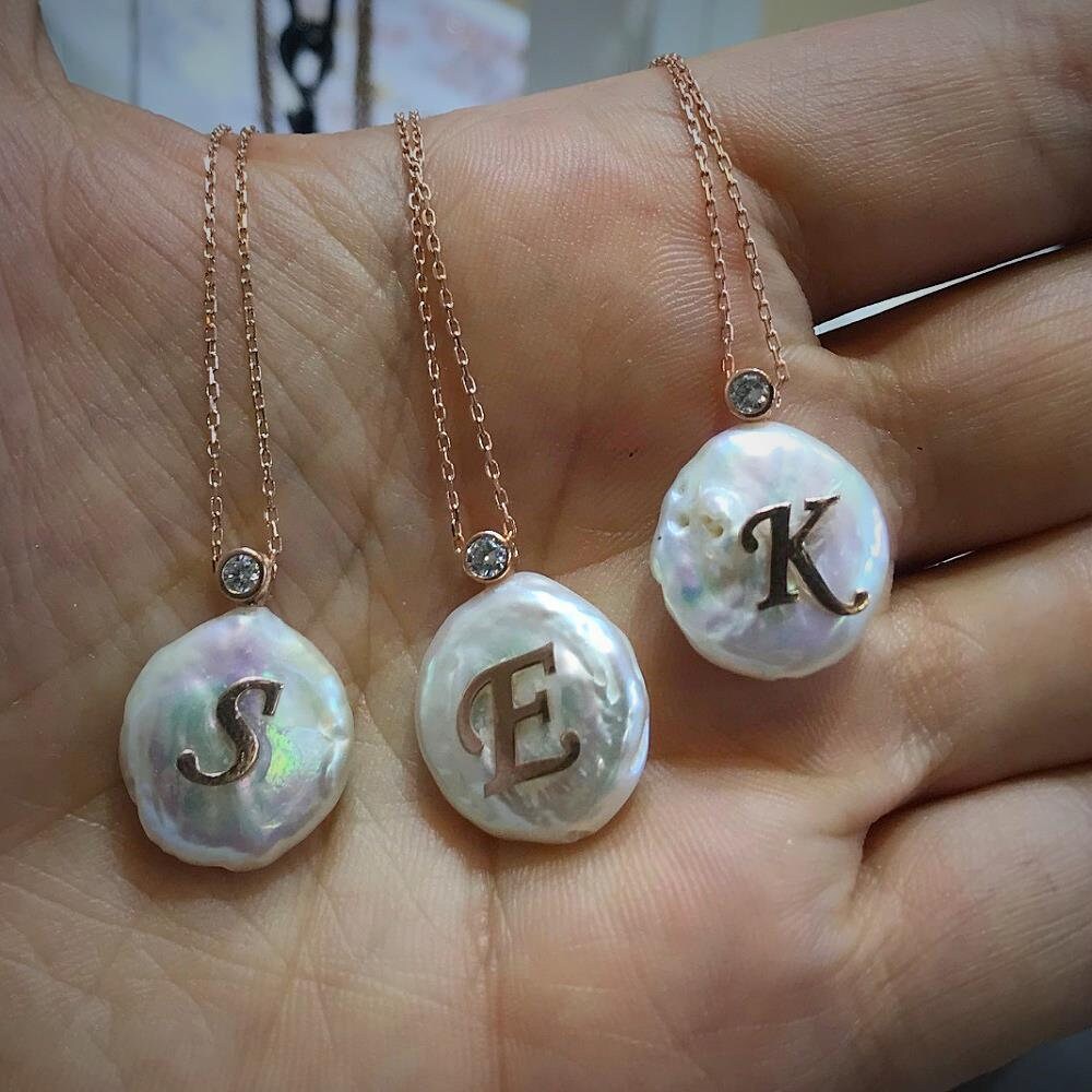Pearl Necklace, Initial Pearl Necklace, Pearl Letter Necklace, Pearl Name Necklace Choker, Personalized Gifts, Personalized Pearl Jewelry