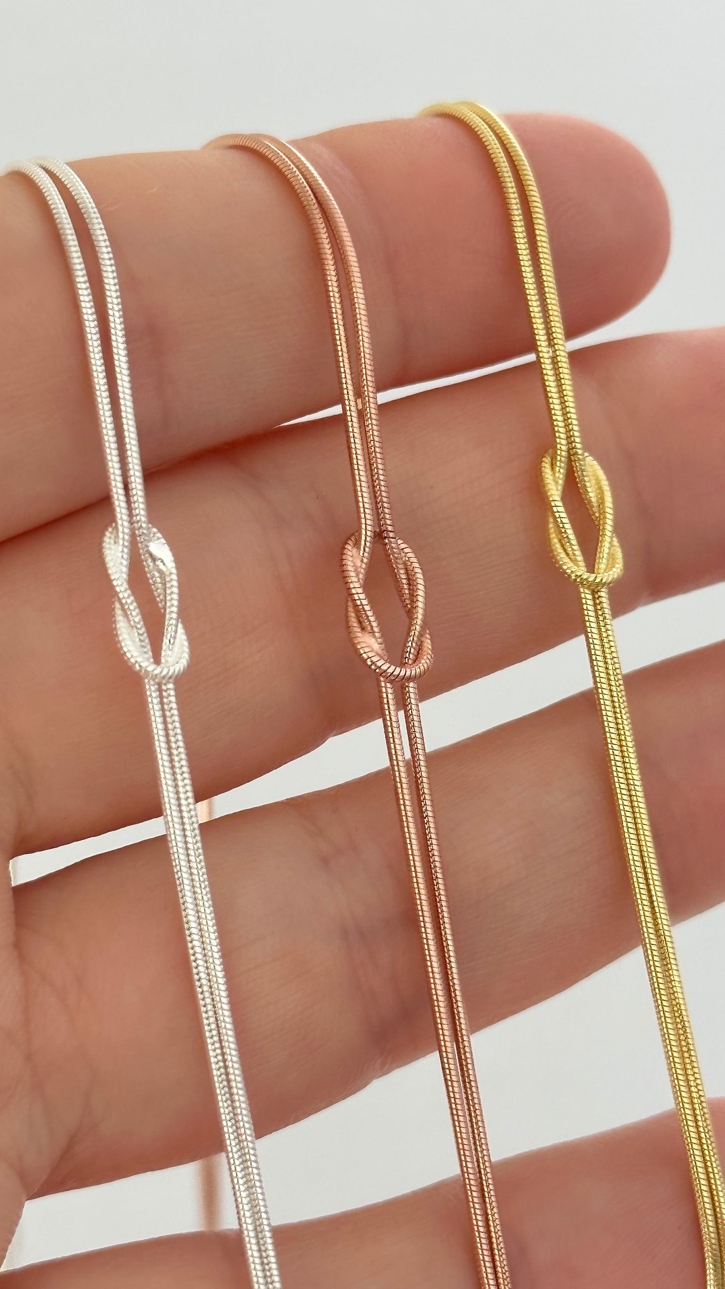 Love Knot Necklace, Double Chain Knot Necklace, Knot Choker, Everyday Minimalist Necklace, Endless Knot, Christmas Gift for her, Bridal Gift
